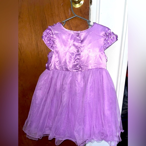 Purple flower dress for toddler girl - Picture 3 of 5